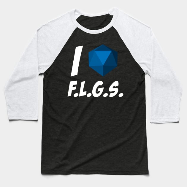 I Heart FLGS (Blue) Baseball T-Shirt by High Voltage